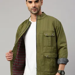 VOXATI Men Washed Striped Longline Tailored Jacket-45
