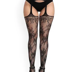 BRACHY Self Design Lace High Waist Summer Pantyhose Stockings-picture-20
