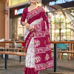 LeeliPeeri Designer Ethnic Motifs Zari Bagru Saree-1
