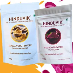 HINDUVIK Set Of 2 Natural Beetroot & Sandalwood Powder For Skin & Hair 200 g Each-45