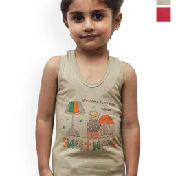 NEW TRINATH HOSIERY Boys Pack Of 3 Printed Scoop Neck Pure Cotton Tank Innervests-image-89