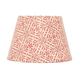 Lampenschirm India Red & Beige Block Printed Cotton Lampshade-33