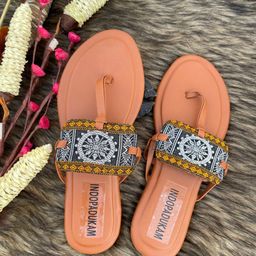 Indopadukam Women Open Toe Flats-image-33