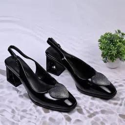 Ronnie Grey PU Party Block Sandals-34