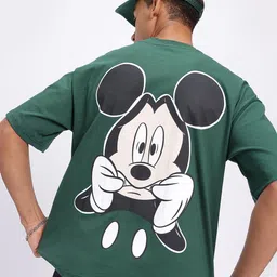 glitchez Mickey Mouse Drip Drop-Shoulder Sleeves Pure Cotton Oversized T-shirt-image-43
