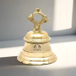 Nyra Kitchenware Bronze Pure Peetal Ghanta Brass Temple Pooja Bell - Medium Size-image-47