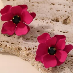 AKISON JEWELS Floral Rose Gold Studs Earrings-image-50