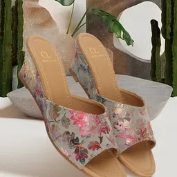 Carlton London Printed Party Wedge Sandals-29