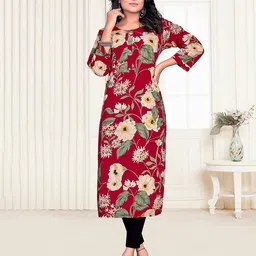 EKISHA Floral Printed Pure Cotton Kurta-image-32