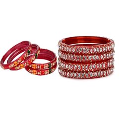 SOMIL Set Of 8 Multi Alloy Artificial Stones and Beads Antique Bangles-image-83
