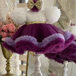 First Little Smile Girl Beaded Fluffy Birthday Party Dress-picture-47