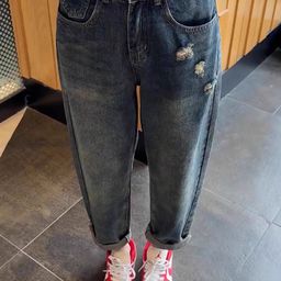 StyleCast Women Comfort Tapered Fit High-Rise Mildly Distressed Light Fade Cotton Jeans-picture-38