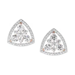 Sparkles Lab Grown Diamond 0.77 Carat Round Triangle Halo Stud Earrings for Women-image-84