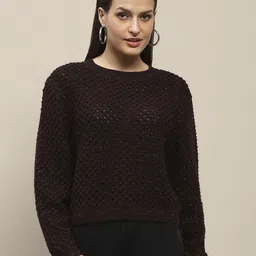 Madame Women Checked Pullover-image-17