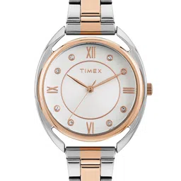Timex Women Brass Embellished Dial & Stainless Steel Straps Analogue Watch TWEL231SMU04-image-11