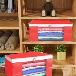 Kuber Industries Red & Blue 4 Pieces Drawer Organisers-35