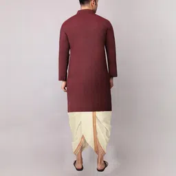 ADARNIYA Men Embroidered Straight Kurta Set-image-26