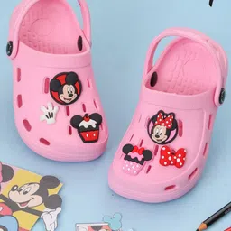 Disney By Yellow Bee Girls Mickey & Minnie Mouse Clogs With Bow Gloves & Cupcake Charms-18