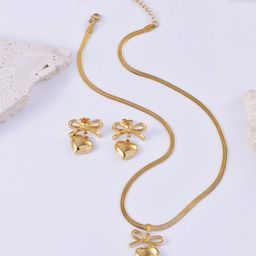 Designs & You Stainless Steel Gold-Plated Jewellery Set-picture-31