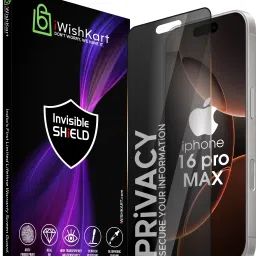 iWishKart Edge To Edge Screen Guard for Apple iPhone 16 Pro Max, Privacy Military grade Edge to Edge gorilla glass, i Phone 16promax / 16promax / iphone16promax-16