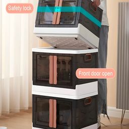 SUMOWARE INDUSTRIES Black & White Textured Cupboard 3-Shelf Drawers-10