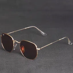 Irayz Unisex Sunglasses with UV Protected Lens 5073-Gold-Brown-picture-32
