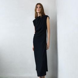 MANGO Extended Sleeves Ruched Midi Dress-picture-9