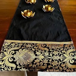 PILOVILO Black & Yellow Woven Designed TableRunner-30