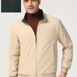 Blackberrys Men Mock Collar Solid Casual Bomber Reversible Jacket-picture-8