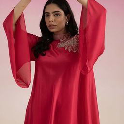 AJIESH OBEROI Embroidered Round Neck Tunic With Trousers Co-Ords-image-65