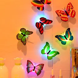 INDIAN ROYALS Pink & Green 3D Butterfly Printed Self-Adhesive & Durable Wall Sticker-image-31