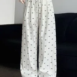 LULU & SKY Women Polka Dot Printed Loose Fit High-Rise Trousers-picture-41