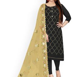 Maroosh Geometric Embroidered Thread Work Unstitched Dress Material-7