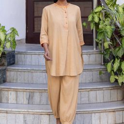 INAAYA JAIPUR Embroidered Pure Cotton Tunic With Trousers Co-Ords-image-55