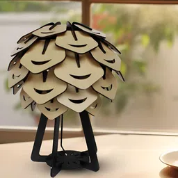 OLIVE TREE Brown & Black Abstract Shaped Wood Table Lamp-42