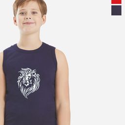 Bodycare Kids Boys Pack Of 2 Soft Breathable Sleeveless Cotton Vests KGA2016RDWH-60-image-121