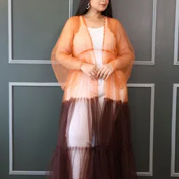 Swadeshi Shringaar Colourblocked Open Front Longline Shrug-image-89