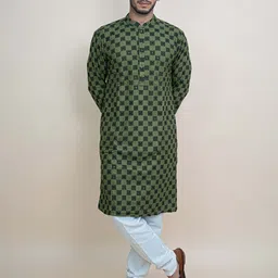 KUNDALI KAKSHAY Geometric Embroidered Mandarin Collar Sequinned Kurta-picture-38