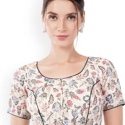 MTA Printed 100% Cotton Round Neck Saree Blouse-picture-23