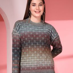 R.Code by The Roadster Life Co. Women Printed Woollen Pullover-picture-10