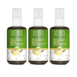 Lotus Botanicals Set Of 3 Dandruff-Control Hair Oil Ginger Root & Black Seed- 100ml Each-13