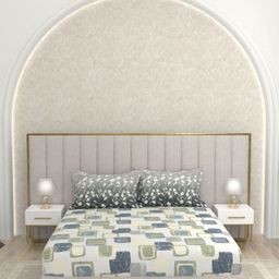 Pure Decor White & Green Geometric 330 TC Queen Bedsheet with 2 Pillow Covers-picture-15