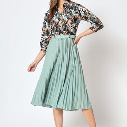 OTABU Print Applique A-Line Midi Dress-image-80