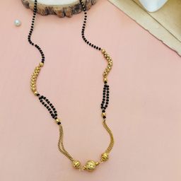 ABDESIGNS Gold Plated American Diamond Studded & Beaded Mangalsutra-image-44