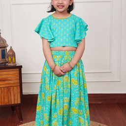 Campana Girls Printed Pure Cotton Ready to Wear Lehenga & Blouse-picture-14
