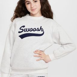 Nike Sportswear Club Fleece Big Kids Girls Oversized Crew-Neck Sweatshirt-image-4