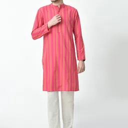 AMBI Men Striped Thread Work Kurta-picture-28