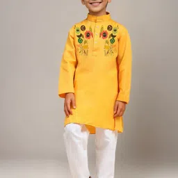DEVOILER Boys Floral Printed Straight Kurta-89