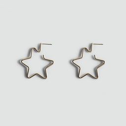 MANGO Contemporary Star-Shaped Hoop Earrings-28