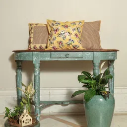 Myntra Elegant Homes Vintage Garden Yellow 3 Pieces Printed Cotton Square Cushion Covers-image-55